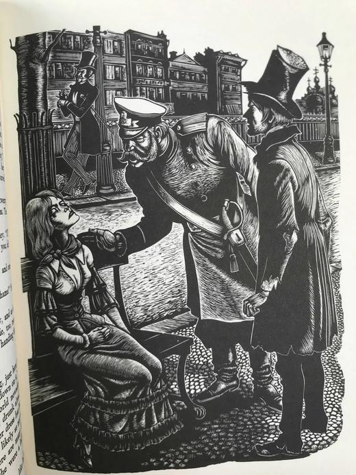 陀思妥耶夫斯基《罪与罚》 弗里茨·艾肯伯格木版画插图 豪华皮装18开 商品图12