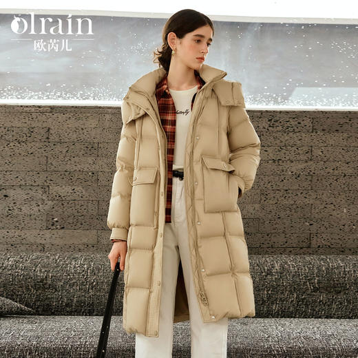 欧芮儿高端连帽长款羽绒服 商品图0