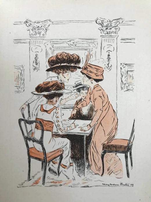 1909年 卡罗琳·威尔斯《桥牌之诗》 普雷斯顿10余幅趣味插图 漆布精装32开 商品图7