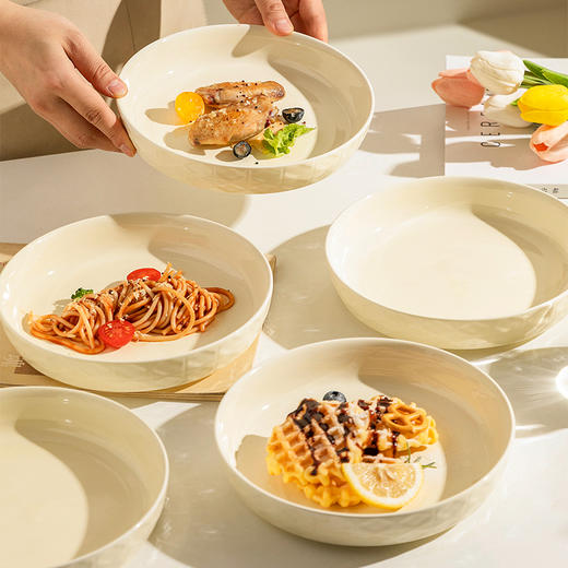摩登主妇盘子家用菜盘餐具新款深盘特别好看的高级感漂亮陶瓷餐盘 商品图4