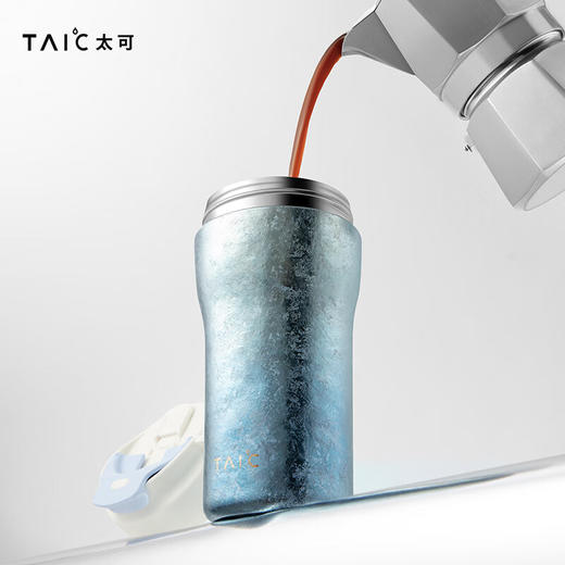 TAIC太可纯钛保温杯保冷幻彩咖啡杯高颜值轻奢便携随行杯带提绳  ZJ 商品图2