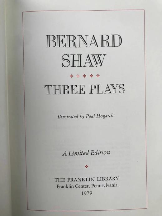 限量版！萧伯纳三部戏剧 配多幅插图 豪华皮装18开 商品图2