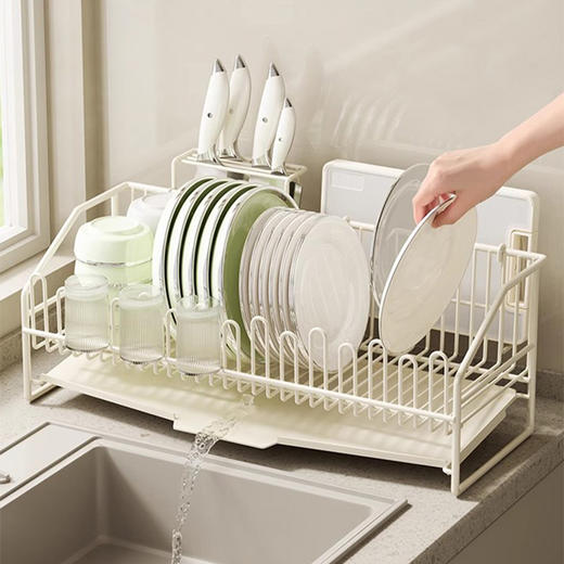 摩登主妇碗碟沥水架厨房水槽台面多功能家用碗盘筷收纳架子置物架 商品图0