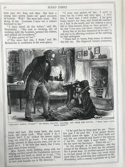 约19世纪后期 狄更斯《艰难时世》 20幅插图 漆布精装16开 商品图13