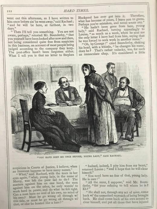 约19世纪后期 狄更斯《艰难时世》 20幅插图 漆布精装16开 商品图5