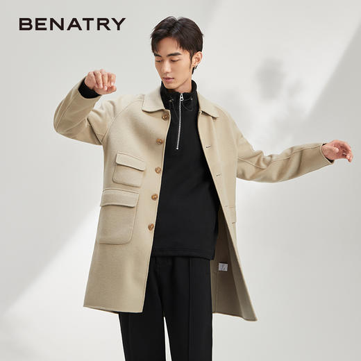 贝纳川休闲通勤翻领男士呢大衣外套ECY328002724 商品图4