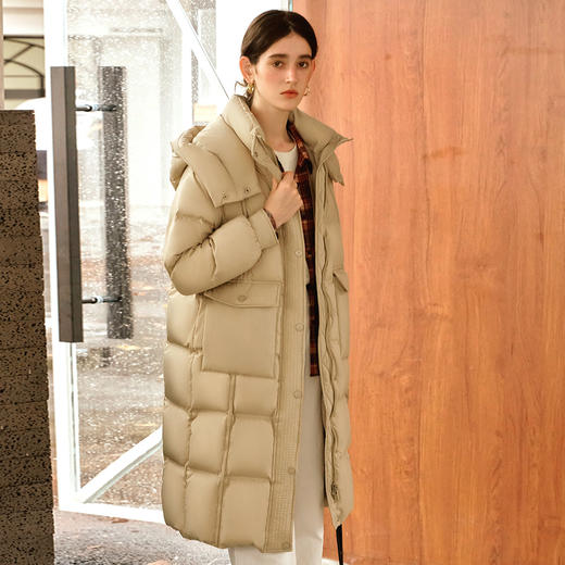 欧芮儿高端连帽长款羽绒服 商品图1