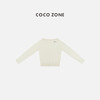 COCO ZONE 100绵羊毛春季一字肩字母长袖针织衫CD1A0031 商品缩略图2