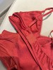 高级感真丝缎面红色内衣套装 商品缩略图2