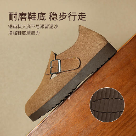 优选丨ZHR复古软底勃肯鞋女秋季爆款丑萌萌美拉德风单鞋全包透气豆豆鞋 商品图5