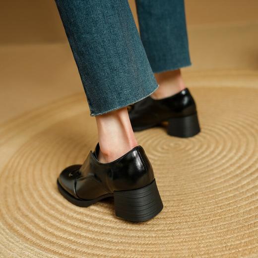 【预售5天】真皮蝴蝶结深口小皮鞋，百搭低跟乐福鞋英伦复古单鞋PS&PS3035 商品图3