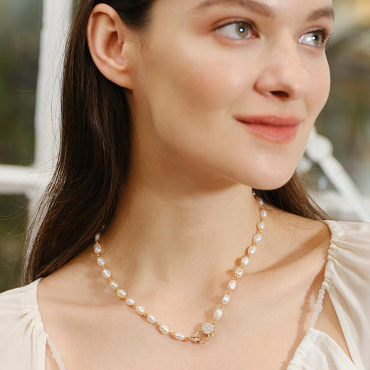 INBB052 龙虾扣锁芯满锆珍珠项链｜INCH EDITION 时光不惑系列 商品图4