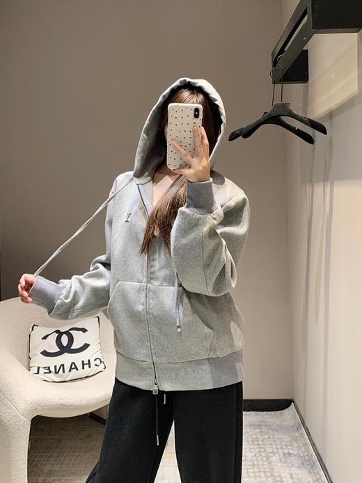 驴家24Fw秋冬新品灰色拉链连帽卫衣（UY*DQJB） 商品图2