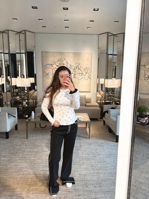 香奶奶24N滑雪限定新款可爱小蝴蝶结碎花针织打底衫（UY*DQJB） 商品图7