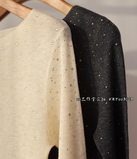 6个颜色〖天猫200+〗美人必入，一字圆领星空闪闪 亮钻细羊毛针织衫。 商品图4