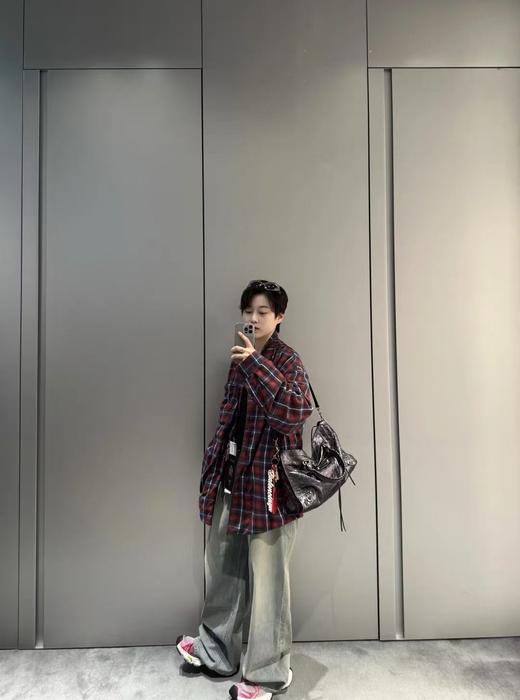 B家…红格纹提花双层外套 商品图3