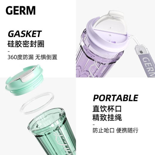 GERM可口可乐联名咖啡杯女高颜值夏季随手杯潮酷水杯 冰透白390ml 商品图5
