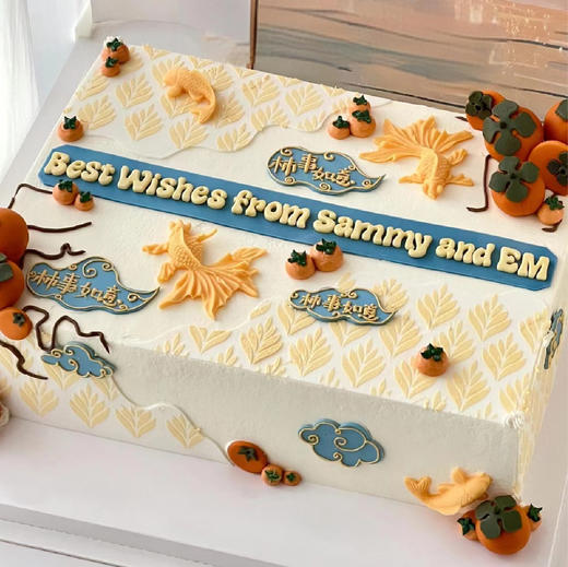 事事如意长方形庆典蛋糕 商品图0