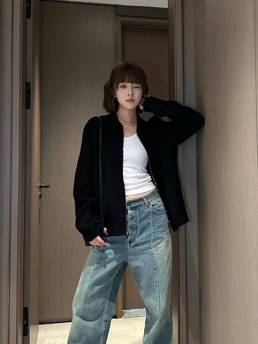 驴家 立体暗纹浮雕 毛织外套 商品图6