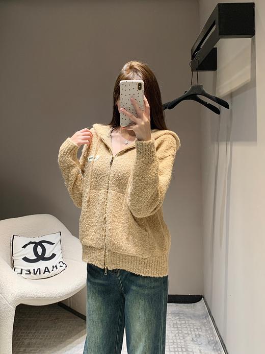 缪家24Fw秋冬新款混彩线棒针连帽拉链开衫外套（UY*DQJB） 商品图12