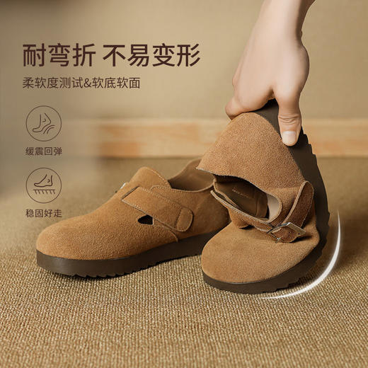 优选丨ZHR复古软底勃肯鞋女秋季爆款丑萌萌美拉德风单鞋全包透气豆豆鞋 商品图6