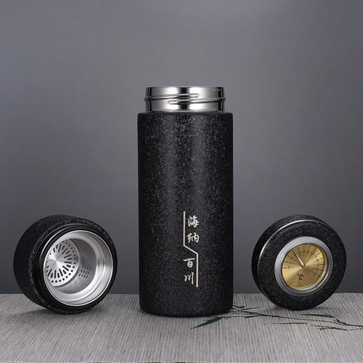 子佩集S999银纵横四海杯摆件【DLBJB041-50】纯银内胆-黑泡茶杯2412 商品图2