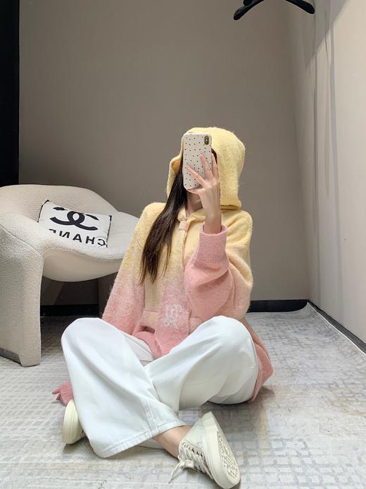 UooY*a24Fw秋冬新款渐变色彩领带连帽套头针织衫（UY*DQJB) 商品图8