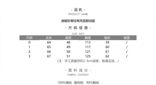 速暖防寒经典亮面鹅绒服 商品图12