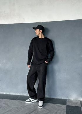 P家 三角标单宁牛仔裤