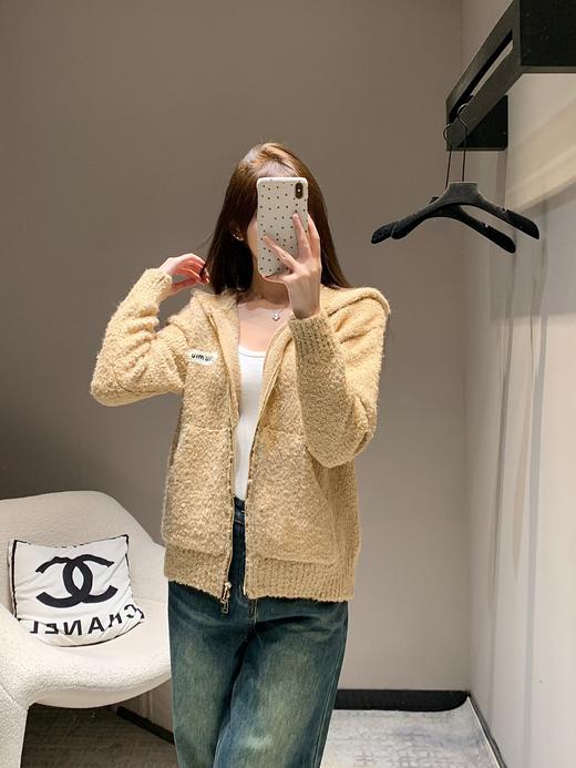 缪家24Fw秋冬新款混彩线棒针连帽拉链开衫外套（UY*DQJB） 商品图11