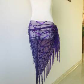 【初心】便宜但好看，最后只留一条就是它。肚皮舞经典好搭流苏亮片臀巾