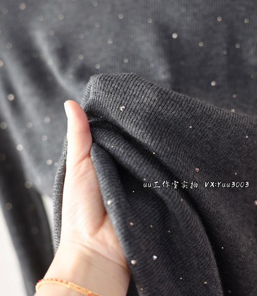 6个颜色〖天猫200+〗美人必入，一字圆领星空闪闪 亮钻细羊毛针织衫。 商品图3