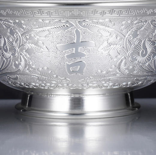 子佩集S999银【花锦良缘】碗摆件【FS023】纯银餐具2412 商品图5