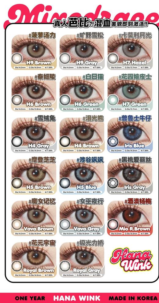 Hanawink正品年抛38/副89/三副,甜丧黑兔咖啡时间琵琶语梅子酒春日禾 商品图4