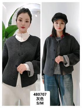 480707正反色短羊毛外套