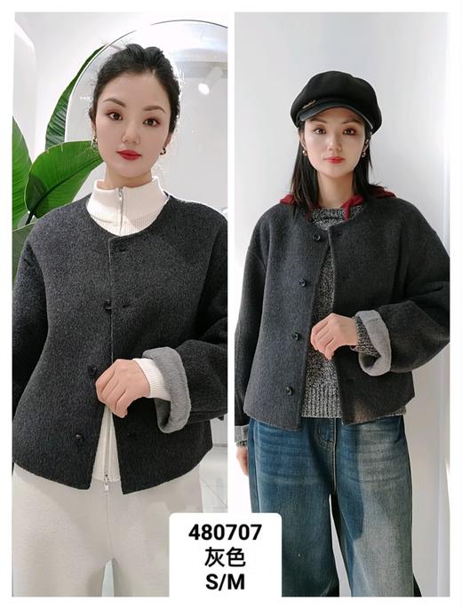 480707正反色短羊毛外套 商品图0