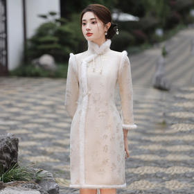 加绒加厚日常，短款改良旗袍 SC18240-1