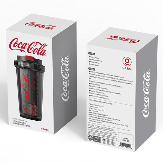格沵 可口可乐联名系列经典双层咖啡杯 冰透白 GE-CK23SS-DS4-3 400ml 商品图3