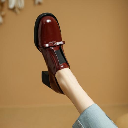 【预售5天】真皮蝴蝶结深口小皮鞋，百搭低跟乐福鞋英伦复古单鞋PS&PS3035 商品图2