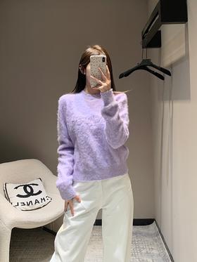 YL24Fw秋冬新款紫色马海毛针织长袖毛衣（UY*DQJB)