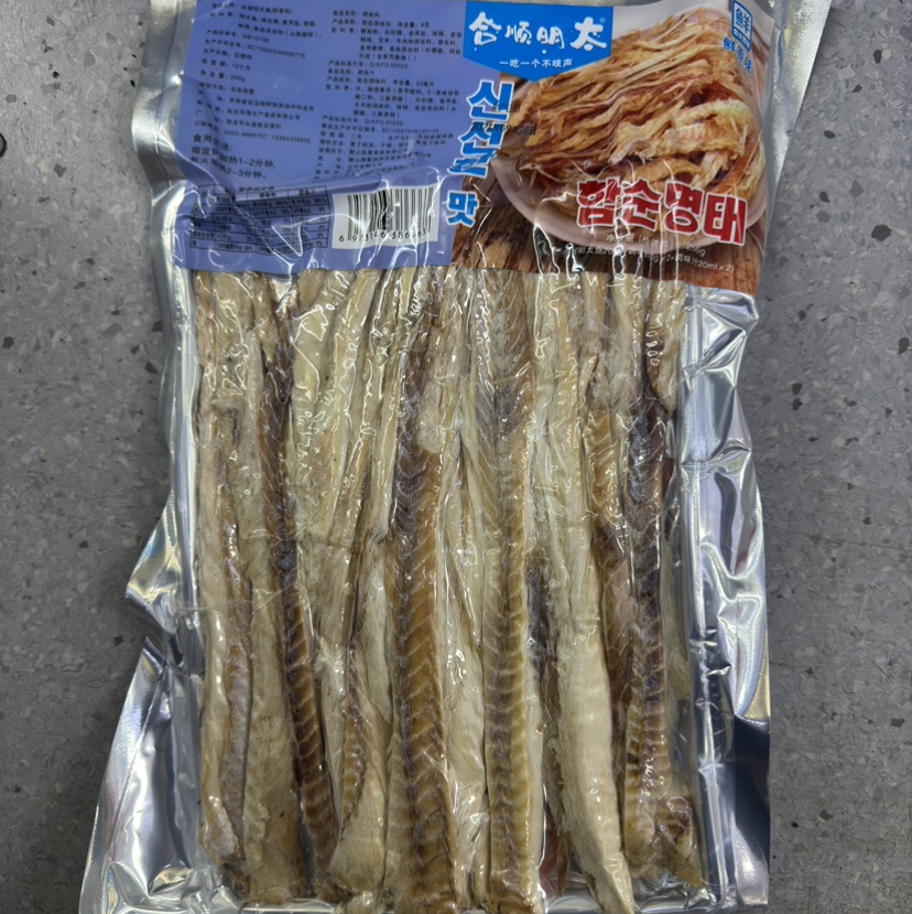 延边特产合顺明太鱼鲜香味256克鱼丝真味鱼片内带蘸料延吉朝鲜族特色