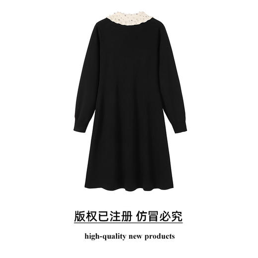 奢姿2025年春季新款大码女装小香风钉珠裙子胖妹妹减龄撞色连衣裙9851820959 商品图1