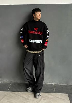 Balenciag*a满饰提花套头高领毛衣