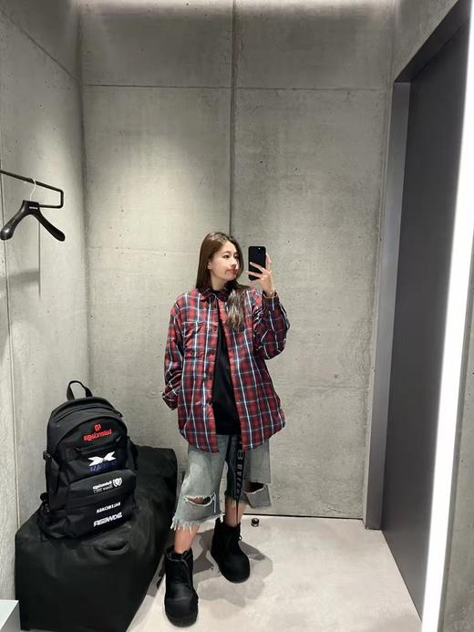 B家…红格纹提花双层外套 商品图7