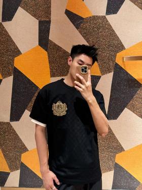 驴家 金狗章仔圆领短袖