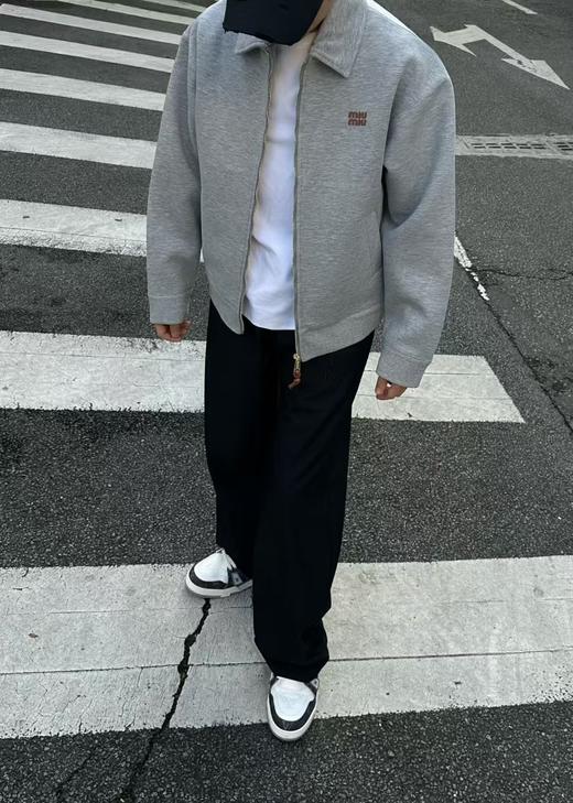 缪家 原版定制高克重翻领拉链外套 商品图1