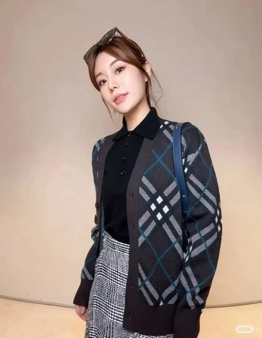 宝家 格纹羊毛开衫 商品图7