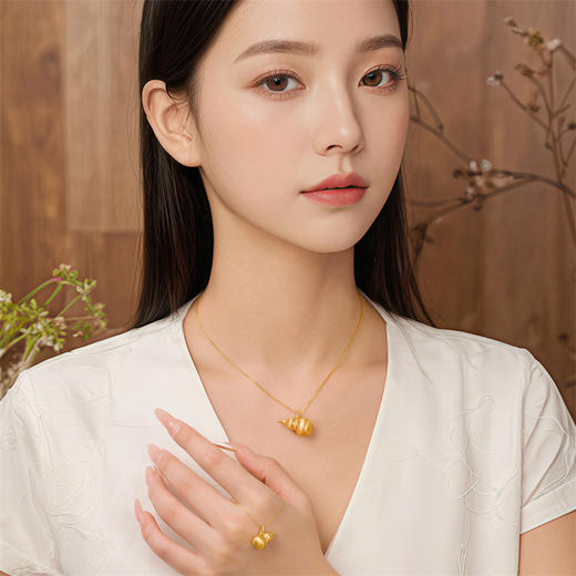 葫芦吊坠 黄色18k金立体福禄中国风挂坠送女友礼物MEMORA诗普琳KPE05901（线上专供） 商品图2
