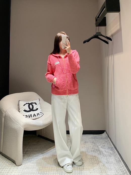 缪家24Fw秋冬新款混彩线棒针连帽拉链开衫外套（UY*DQJB） 商品图6