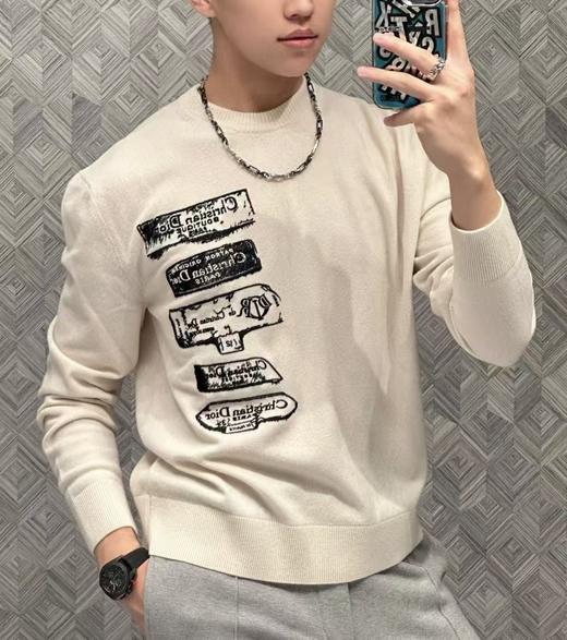 D家标本绣花圆领毛衣 商品图2